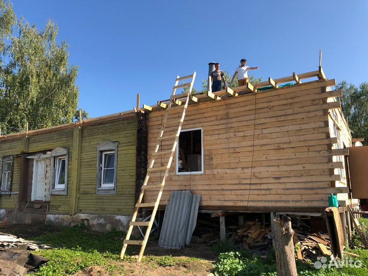 Бригада строителей, дома, кровля, фасад, фундамент