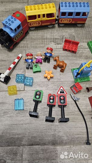 Lego duplo железная дорога состав с рельсами