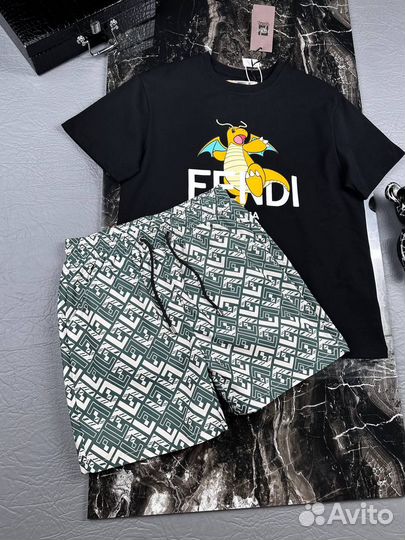 Fendi set шорты и футболка