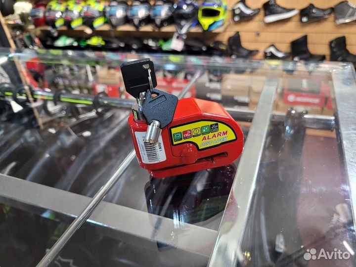 Замок на тормозной диск с сигнализацией на мото