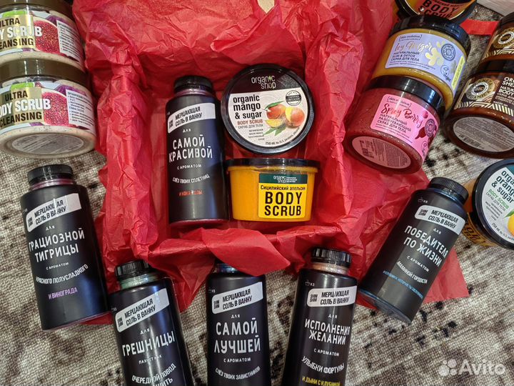 Подарочный набор скраб + мерцающая соль