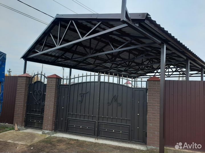 Навес двухскатный для авто