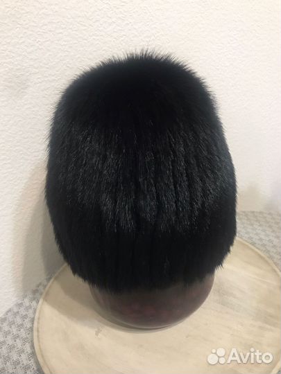 Шапка норковая вязаная