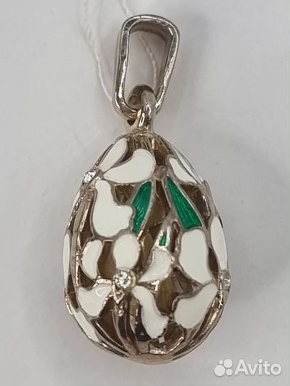 Подвеска кулон пасхальное яйцо серебро 925, новый