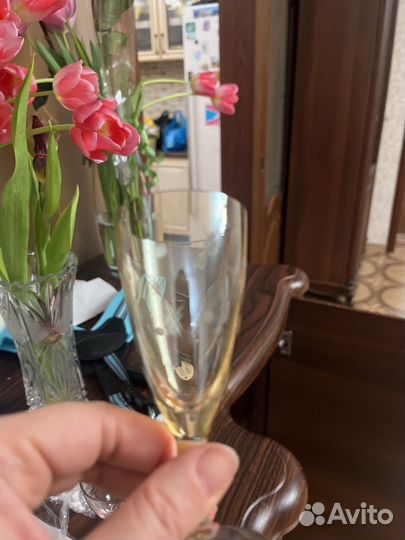 Фужер СССР желтое стекло