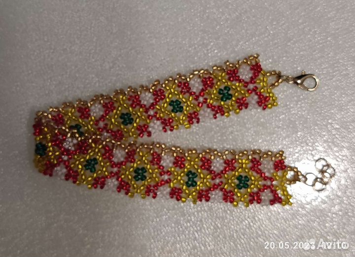 Серьги из чешского бисера с Чувашским орнаментом