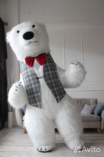 Поздравление от Белого Мишки, ростовая кукла