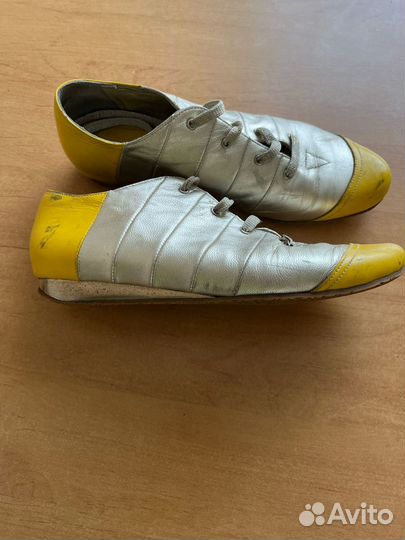 Ботинки женские золотистые из натуральной кожи