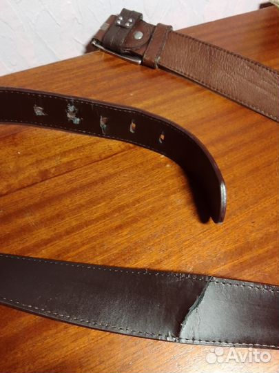 Ремень кожаный мужской большой длины