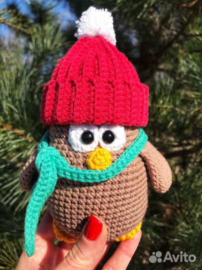 Мягкая игрушка вязаный пингвин амигуруми