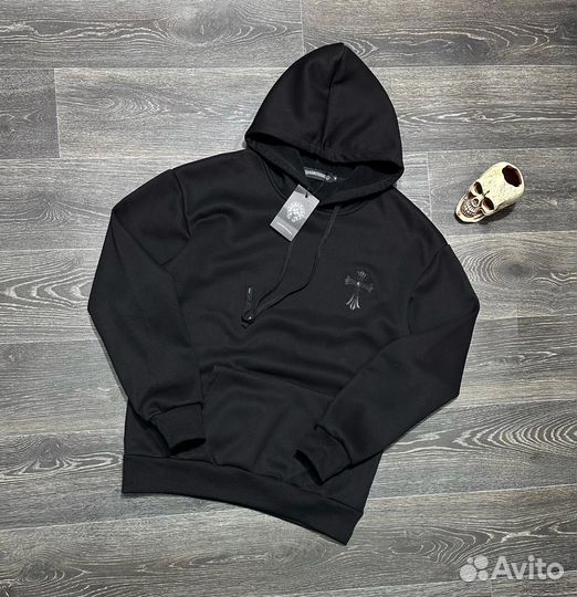 Толстовка худи chrome hearts теплая