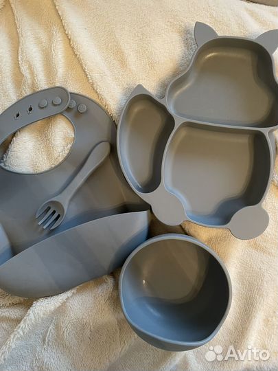 Набор детской силиконовой посуды