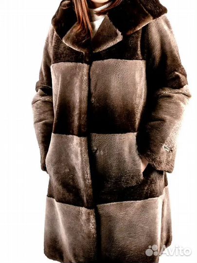 Шуба из натурального меха бобра