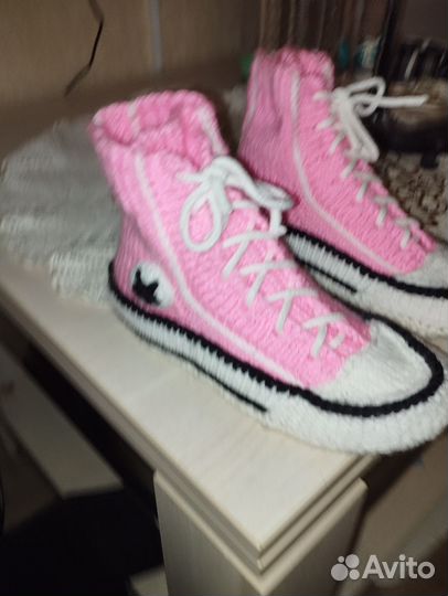 Вязаные носки кеды