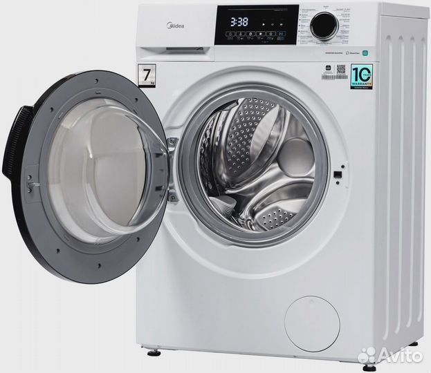 Стиральная машина Midea MFC3712BSW40/W класс: A загр.фронтальная макс.:7кг белый инвертер