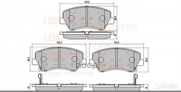 Тормозные колодки KIA cerato 13/hyundai i30 12