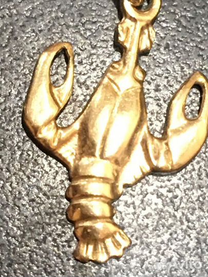 Золотая цепь с кулончиком, знак зодиака Рак