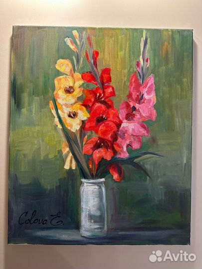 Картина маслом на холсте цветы