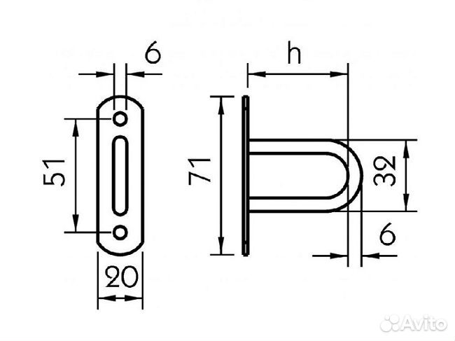 Бортовая петля под трос H30 320.131446