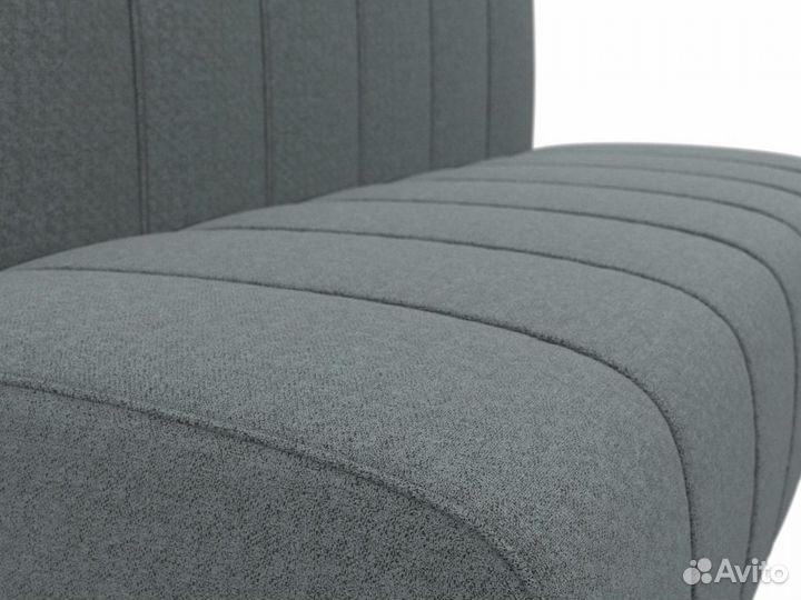 Диван кухонный прямой Ральф, рогожка, амур серый