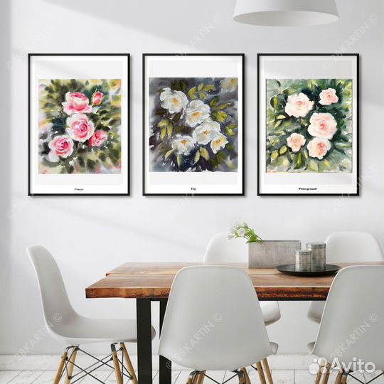 Розы акварелью