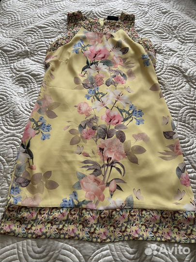 Платье летнее желтое 46