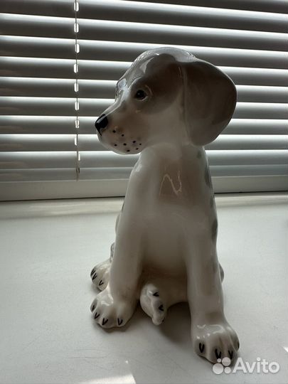 Фарфоровая статуэтка «Щенок мраморного дога« лфз