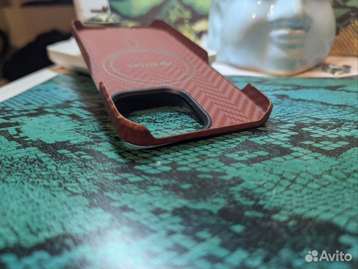 iPhone 13 pro case pitaka carbon рыжий бордо