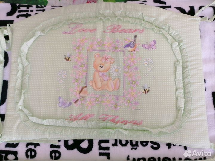 Бортики в кроватку с балдахином