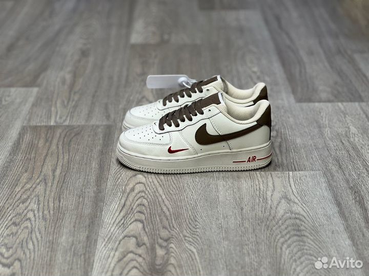 Кроссовки Nike Air Force 1 Premium White Brown