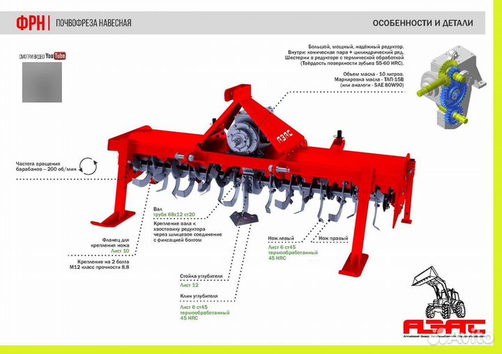 Почвофреза АЗАС ФРН-1,6К, 2023