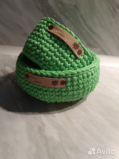 Корзинка из трикотажной пряжи