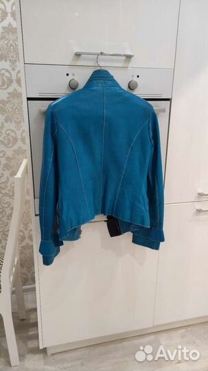 Кожаный пиджак женский р.40-42,44 новый, бирюзовый