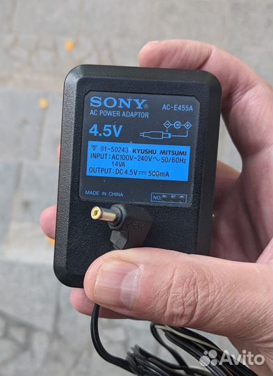 Блок питания Sony AC-E455A, DC 4.5V, 500mA