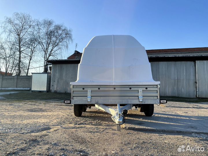 Прицеп двухосный Мзса 817732 размер 3,5х1,5 с крышкой