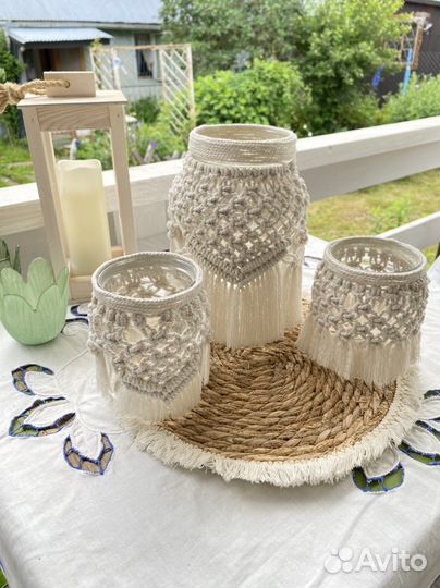 Макраме ваза подсвечник