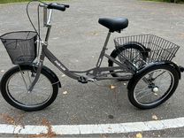 Трехколесный велосипед с низкой рамой пенсионеру