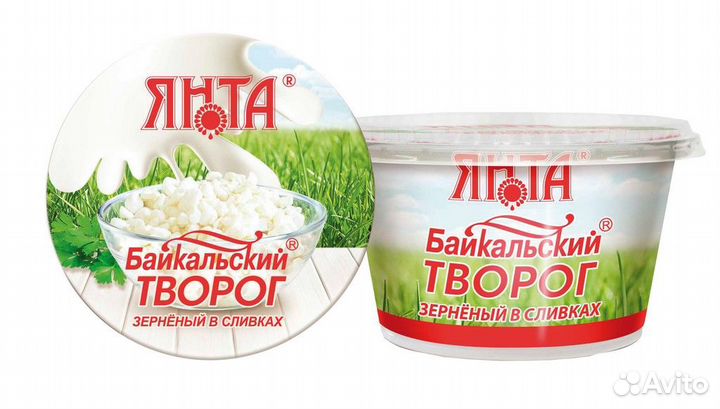 Творог зерненый Янта в сливках 4 жирн., 180г