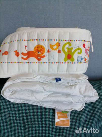 Бортики в кроватку IKEA +одеяло для новорожденного