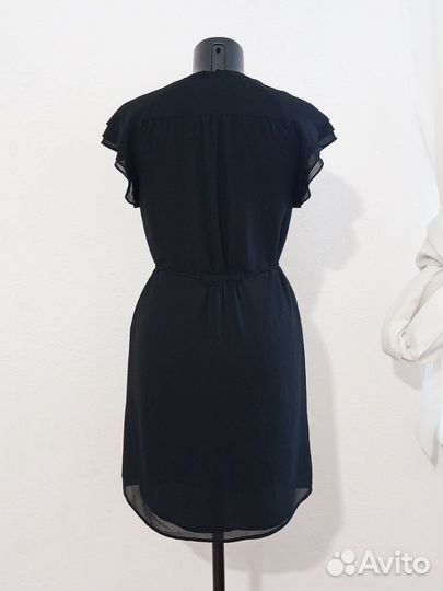 Новое чёрное шифоновое платье Zara