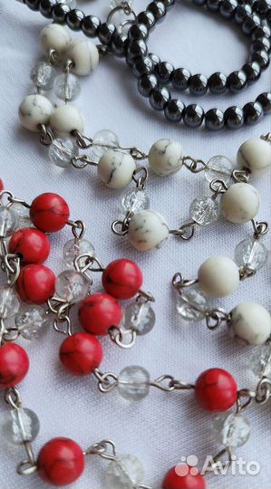 Новая бижутерия пакетом, бусы, кольца. Цена за всё