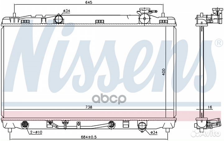 Радиатор охлаждения двигателя 646844 Nissens