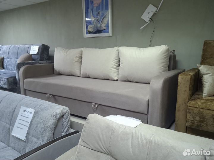 Диван еврокнижка бежевый