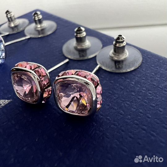 4 цвета Swarovski серьги пуссеты гвоздики розовый