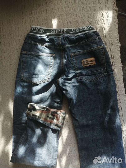 Джинсы утепленные для мальчика 146