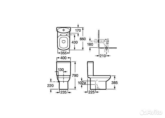 Бачок для унитаза Roca Dama Senso 34151B000