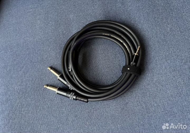 Кабель Mini jack 3.5 - 2 Jack 6.3 для звука