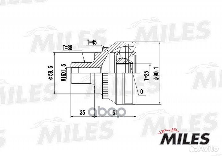 ШРУС audi 100 1.8-2.4D 82-94 нар. +ABS GA20003