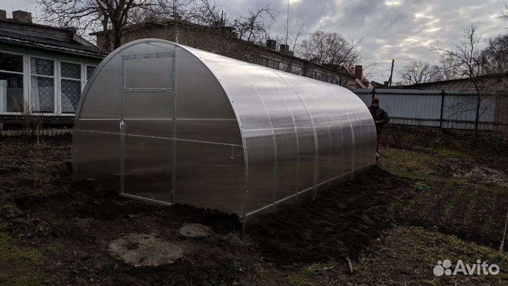 Теплица усиленная поликарбонат 8м,рассрочка,кредит