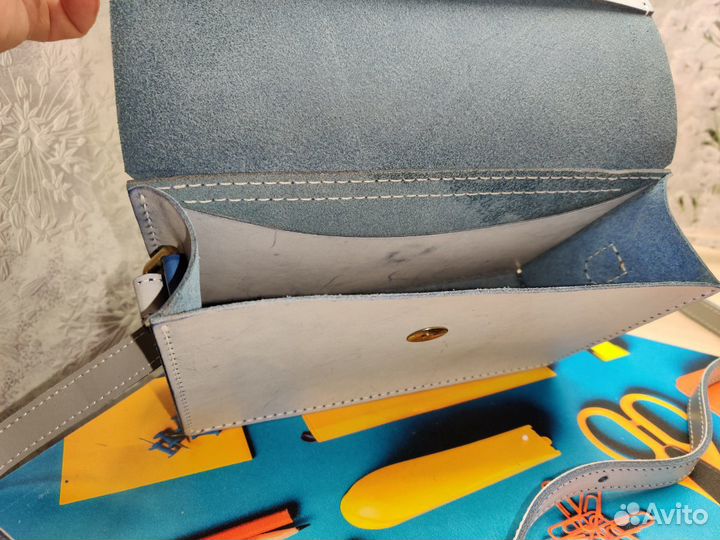 Новая Кожаная винтажная сумочка ручной работы